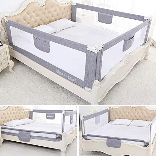 LIANGJUN Barrera Cama Rieles De Cama Niñito Niño Anti Caída Elevación Vertical La Seguridad Dormir, Gris (Size : 120cm)