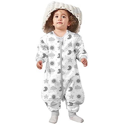 Lictin Saco de Dormir para Bebés- Saco de Dormir Bebe Niños con Mangas Extraíbles, Saco de Dormir Bebé Invierno de Material para 36-54 Meses （85-105 cm）