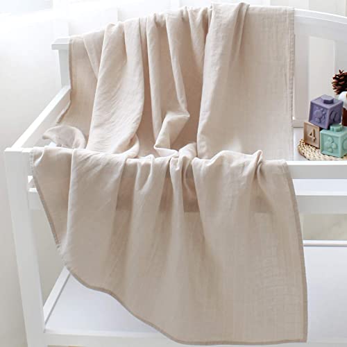 LifeTree Pack de 4 Bebé Muselina Swaddle Manta, 100% Orgánico Algodón Muselinas Mantitas para Bebes, Mantas Envolventes 120x120 cm