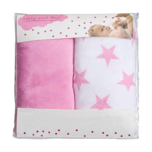 Lilly and Ben® Funda cambiador bebe algodon rizo - 2 fundas para colchoneta cambiador-es bañera-s - 3 tamaños