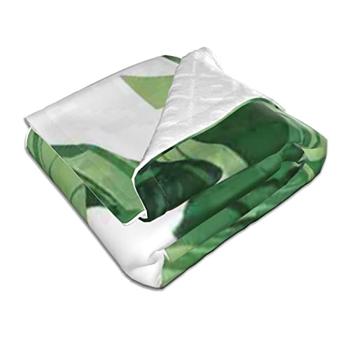 Linda manta de bebé verde con hojas de palma súper suave, ropa de cama para niños, súper suave y cómoda, ligera y lo suficientemente cálida de 30 x 40 pulgadas