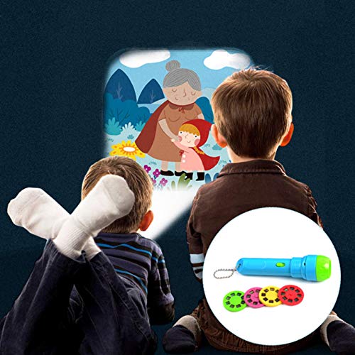 Linterna Cuentos Infantil Linterna Proyector Cuentos - Juguete Proyector De Iluminación LED De Cuentos Clásico para Niños (con Batería De Botón)