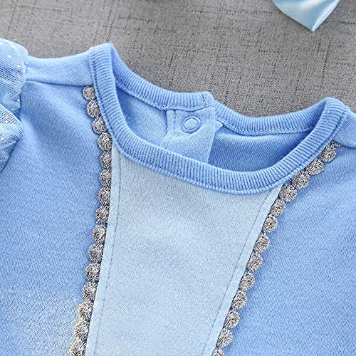 Lito Angels Disfraz de Princesa Cenicienta para Bebé Niñas Body Mono Mamelucos Onesie Vestido con Diadema Talla 3-6 Meses