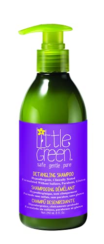 Little Green - Champú desenredante 240 ml para niños sin sulfatos, parabenos ni gluten | producto vegano sin aromas añadidos