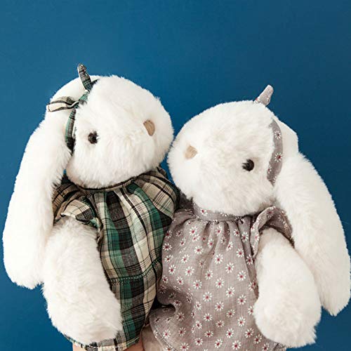 LittleNUM Juguetes de Peluche Obedientemente de Conejos gordos de Estilo Rural Muñeca de Peluche Conejos Floral Plaid Ropa y Pañales Decoración para el hogar Regalos para niños,Styleb