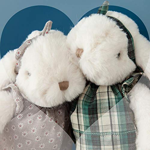 LittleNUM Juguetes de Peluche Obedientemente de Conejos gordos de Estilo Rural Muñeca de Peluche Conejos Floral Plaid Ropa y Pañales Decoración para el hogar Regalos para niños,Styleb