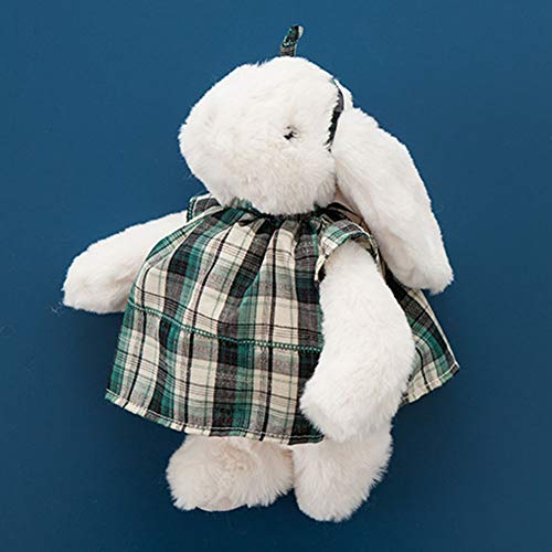 LittleNUM Juguetes de Peluche Obedientemente de Conejos gordos de Estilo Rural Muñeca de Peluche Conejos Floral Plaid Ropa y Pañales Decoración para el hogar Regalos para niños,Styleb