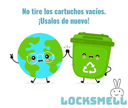 LOCKSMELL Nappy Bin Liner (200m) Compatible con los cartuchos Tommee Tippee Sangenic, Angelcare & Litter Locker II | Equivalente a 28 Angelcare, 16 Recargas Sangenicas - Tubo de Recambio no incluido