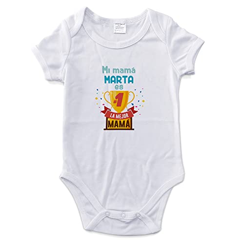 LolaPix Body mamá. Body Personalizado. Body Bebé. Papá y Mamá. Body Personalizado con Nombre. Bebé, niño, niña. Mameluco. Pelele. Manga Corta. Regalos Personalizados. Tallas 0-12 Meses. Copa Mamá