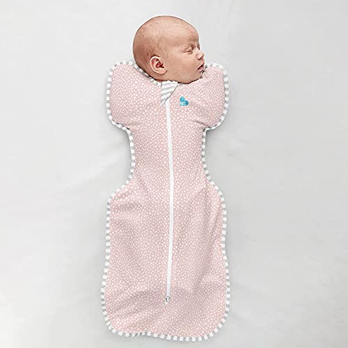 Love To Dream Swaddle Up Bamboo 1.0 TOG – Bebé Unisex Brazos Hasta Hip-Healthy Doble Cremallera Swaddle Viscosa de Mezcla de Bambú Estampado de Punto Rosa Pequeño