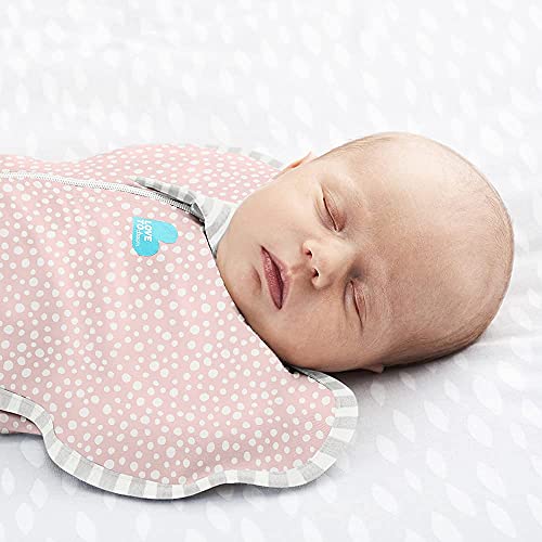 Love To Dream Swaddle Up Bamboo 1.0 TOG – Bebé Unisex Brazos Hasta Hip-Healthy Doble Cremallera Swaddle Viscosa de Mezcla de Bambú Estampado de Punto Rosa Pequeño