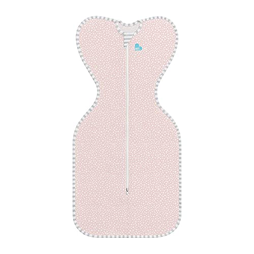 Love To Dream Swaddle Up Bamboo 1.0 TOG – Bebé Unisex Brazos Hasta Hip-Healthy Doble Cremallera Swaddle Viscosa de Mezcla de Bambú Estampado de Punto Rosa Pequeño