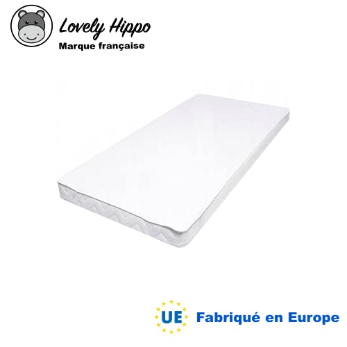 Lovely Hippo Protector de colchón impermeable compatible con Neste Up, Iora, fabricado en Europa (1, 55 x 90 cm)