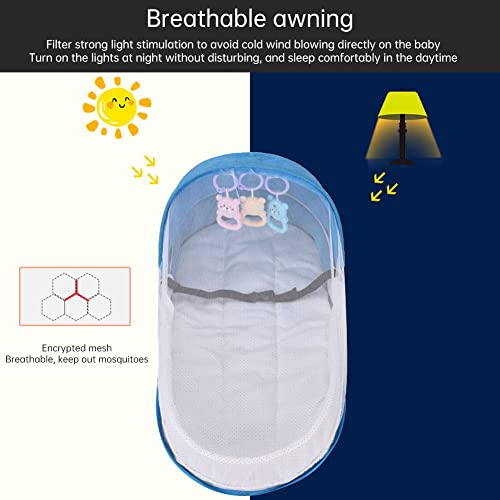 LSGGTIM Cuna para Recién Nacido Cuna Plegable Cuna de Viaje Plegable para Bebé Bolsa de Almacenamiento de Juguetes para Cuna Cuna Portátil con Mosquitera para Niños Pequeños Recién Nacidos