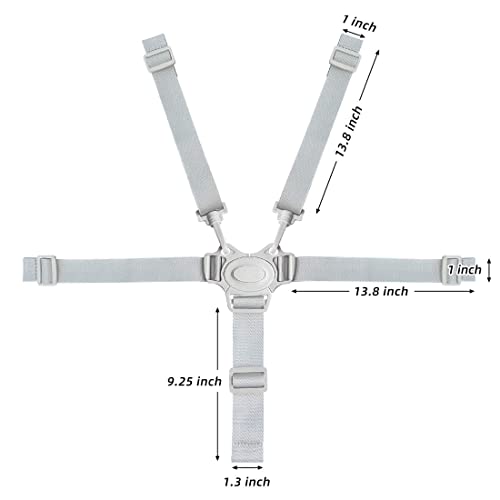 LuLiyLdJ Cochecitos Cinturón de seguridad de 5 puntos, Cinturón de seguridad para trona, Cinturón de seguridad para cochecito ajustable, Cochecitos para trona y cochecitos para bebé