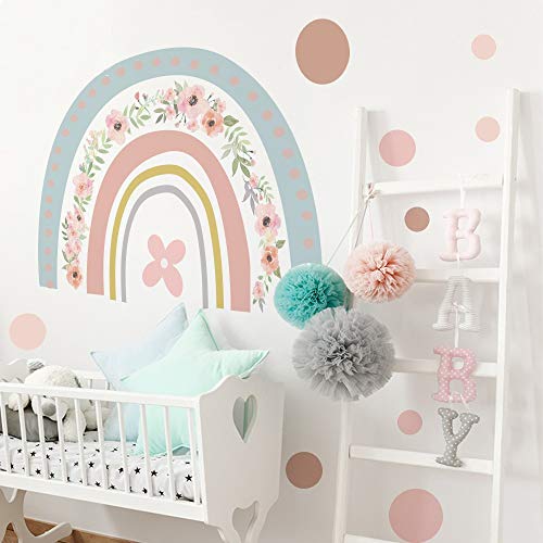 LUOWAN Divertidas pegatinas de pared para niños, diseño de arcoíris y nubes, pegatinas de pared extraíbles para niños, guardería, niños, niñas, dormitorio, decoración de pared para sala de estar (B)