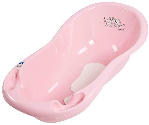 LUPPEE Bañeras para Bebes, Antideslizante Bañera, Plegable Bañera, 100 cm, Perro y Gato, Rosa