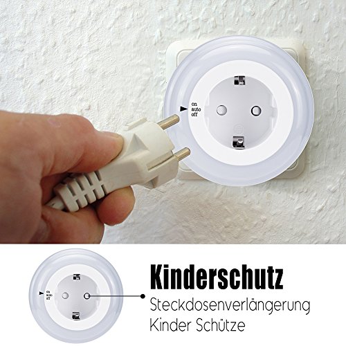 Luz de noche Enchufe con Sensor Crepuscular,Emotionlite LED Lámpara de noche Niños protegen,Auto/ON/OFF con Sensor Crepuscular Blanco cálido 2700K (3 paquetes)