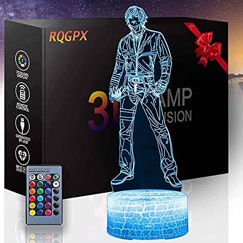 Luz LED de anime para THEKINGOFFIGHTERS C dinosaurio luz nocturna con 16 colores cambiantes control remoto mariposa juguetes niñas regalos