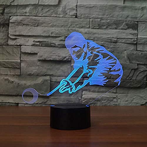 LWYFADS luz Nocturna Infantil,Juego 3D Billar Hombre Lámpara de ilusión de luz Nocturna 7 Cambio de Color LED táctil USB Mesa Regalo Niños Juguetes Decoración Decoraciones Navidad San Valentín Regalo