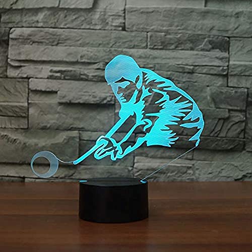 LWYFADS luz Nocturna Infantil,Juego 3D Billar Hombre Lámpara de ilusión de luz Nocturna 7 Cambio de Color LED táctil USB Mesa Regalo Niños Juguetes Decoración Decoraciones Navidad San Valentín Regalo