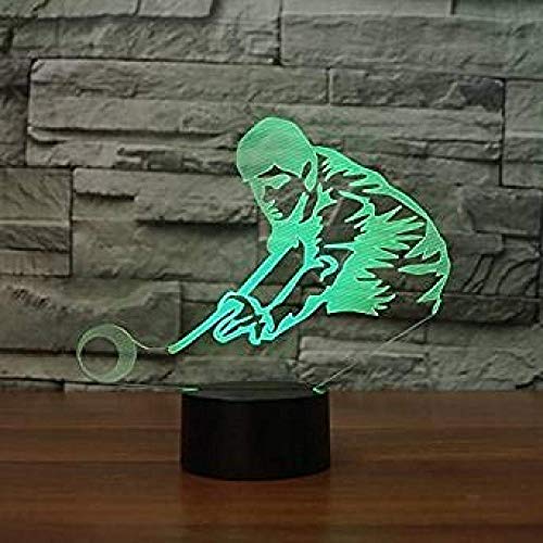 LWYFADS luz Nocturna Infantil,Juego 3D Billar Hombre Lámpara de ilusión de luz Nocturna 7 Cambio de Color LED táctil USB Mesa Regalo Niños Juguetes Decoración Decoraciones Navidad San Valentín Regalo