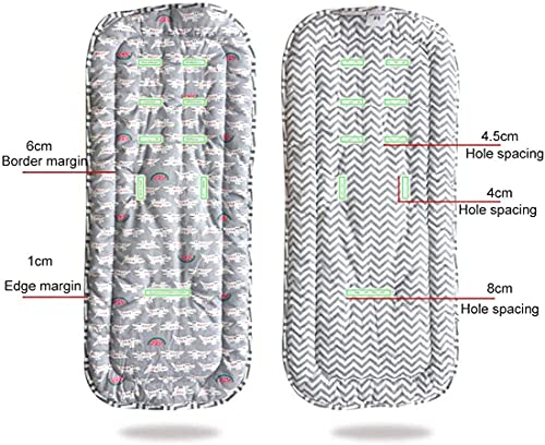 LXLUOO Funda de asiento para cochecito, colchoneta para cochecito, almohada para niños, almohadilla universal para asiento para cochecito y asiento de coche (B)