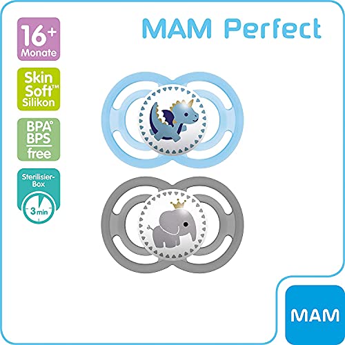 MAM Botella Bebé en contra perfecta, silicona, 16, paquete doble, turquesa (türkis)-Instrucciones en lengua extranjera