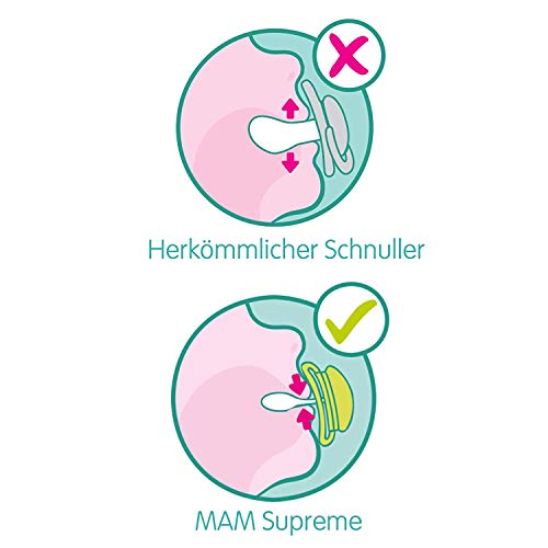 MAM chupete silicona Supreme 0-6 meses, juedo de 4 para las niñas, estuche de esterilización y transporte