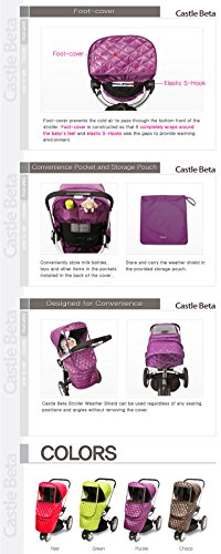 Manito Castle Beta Stroller - Escudo meteorológico para cochecito (chocolate)