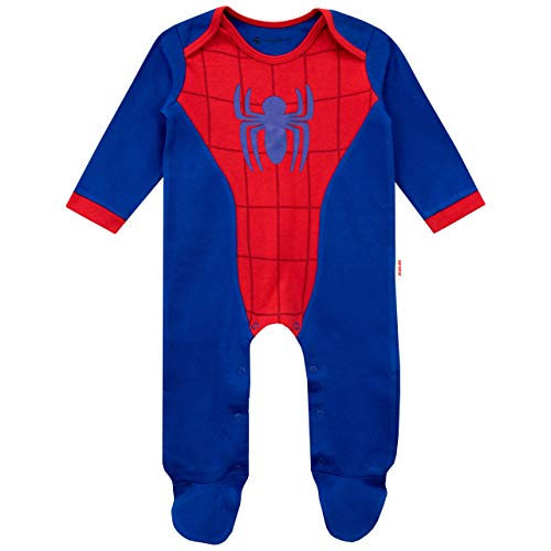 Marvel Conjunto Pijama Entera con Gorro para Niños Bebés El Hombre Araña Azul 0-3 Meses