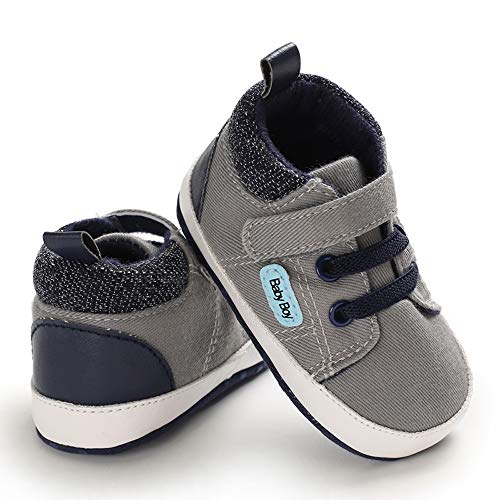 MASOCIO Zapatillas Bebe Niño Zapatos Primeros Pasos Recién Nacido Antideslizante Gris 6-12 Meses