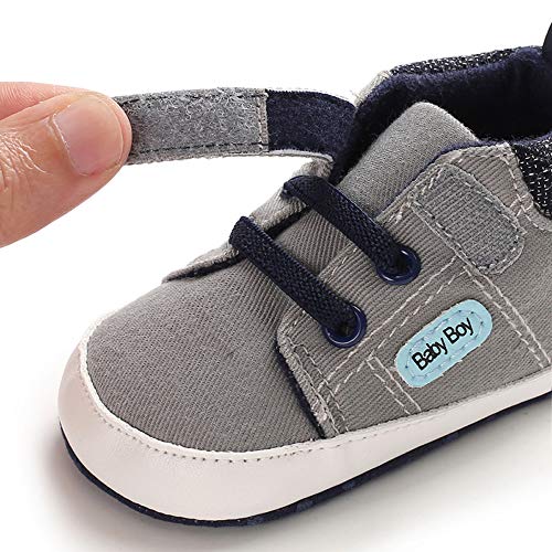 MASOCIO Zapatillas Bebe Niño Zapatos Primeros Pasos Recién Nacido Antideslizante Gris 6-12 Meses