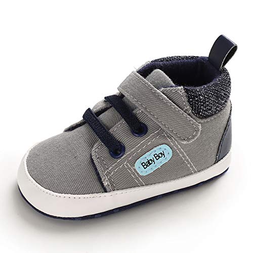 MASOCIO Zapatillas Bebe Niño Zapatos Primeros Pasos Recién Nacido Antideslizante Gris 6-12 Meses