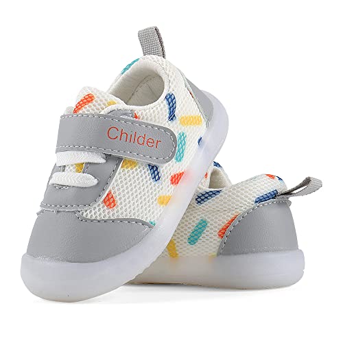 MASOCIO Zapatos Bebe Niña Niño Primeros Pasos Bebé Zapatillas Deportivas Antideslizante Talla 21.5 Gris