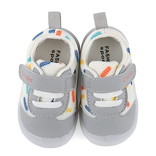 MASOCIO Zapatos Bebe Niña Niño Primeros Pasos Bebé Zapatillas Deportivas Antideslizante Talla 21.5 Gris