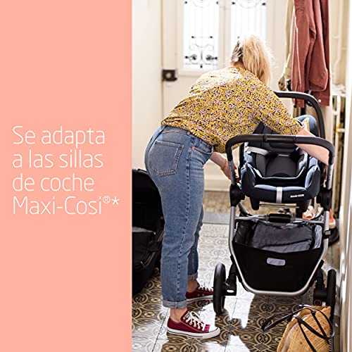 Maxi-Cosi Adorra 2 Cochecito bebe reclinable y plegable con tamaño compacto, Silla de paseo hasta 22 kg para niños 0- 4 años, capota grande y cesta de compra hasta 5 kg, color essential graphite