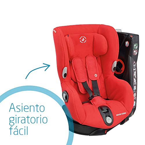 Maxi-Cosi Axiss Silla coche giratoria 90 grados y contramarcha grupo 1, silla auto bebé 9 meses- 4 años (9 - 18 kg), reclinable en múltiples posiciónes, Nomad Red (rojo)