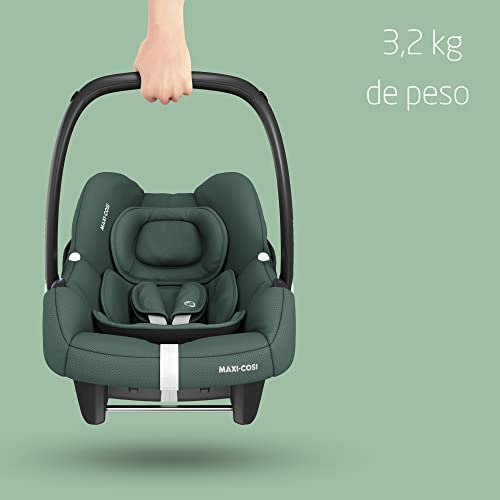 Maxi-Cosi CabrioFix i-Size Silla de Coche bebé grupo 0+ i-Size, para bebés recién nacidos desde 40 hasta 75 cm, con asiento infantil y capota, Essential green