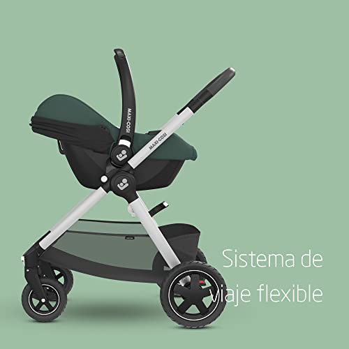 Maxi-Cosi CabrioFix i-Size Silla de Coche bebé grupo 0+ i-Size, para bebés recién nacidos desde 40 hasta 75 cm, con asiento infantil y capota, Essential green