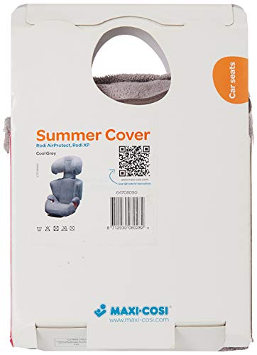 Maxi-Cosi Rodi Funda de verano, adecuada para asientos infantiles Rodi AP y Rodi XP, funda protectora para asiento de coche, para días cálidos de verano, gris frío, gris (no se ajusta a Rodifix AP)