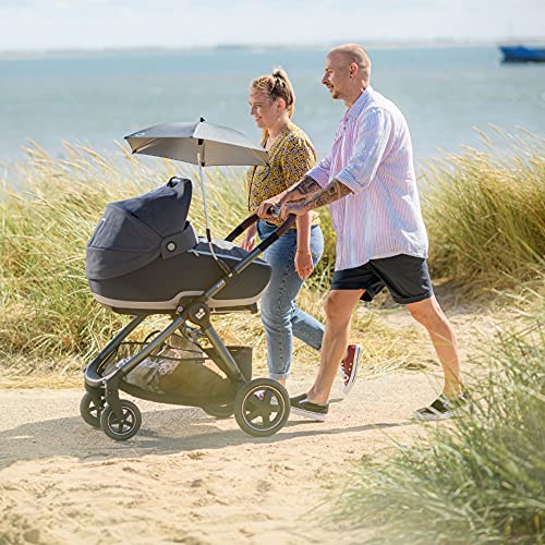 Maxi-Cosi Sombrilla Carrito de bebé, silla de paseo, parasol flexible protección UV 40+, color essential black