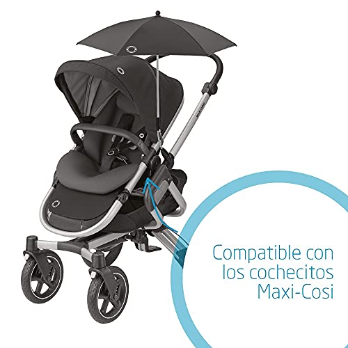 Maxi-Cosi Sombrilla Carrito de bebé, silla de paseo, parasol flexible protección UV 40+, color essential black