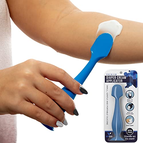 Medcosa - Aplicador para crema de pañal | Coger, Extender, Limpiar, Repetir | La espátula más limpia y rápida para poner crema en el culito del bebé | Acabado de silicona para prevenir la dermatitis