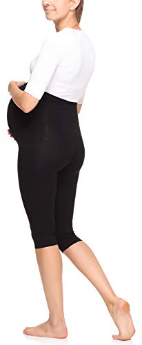 Merry Style Leggins Premamá Pantalones 3/4 Mujer MS10-298 (Negro, XL)