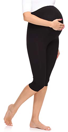 Merry Style Leggins Premamá Pantalones 3/4 Mujer MS10-298 (Negro, XL)