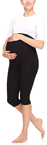 Merry Style Leggins Premamá Pantalones 3/4 Mujer MS10-298 (Negro, XL)