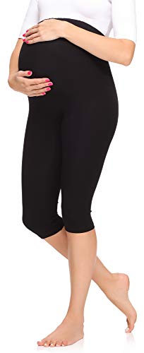 Merry Style Leggins Premamá Pantalones 3/4 Mujer MS10-298 (Negro, XL)