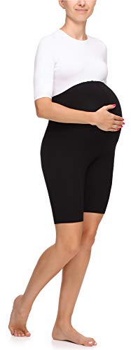 Merry Style Leggins Premamá Pantalones Cortos Mujer MS10-299 (Negro, L)