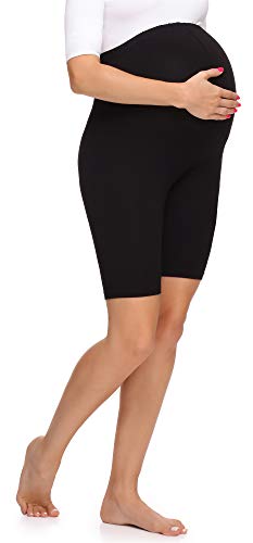 Merry Style Leggins Premamá Pantalones Cortos Mujer MS10-299 (Negro, L)